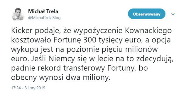 Wiadomo ile będzie kosztować Fortunę WYKUPIENIE Kownackiego z Sampdorii